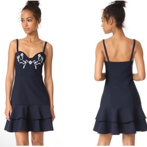 Cinq a Sept Dara Embroidered Mini Dress Size: Size: 10/ Medium - Picture 1 of 15